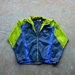 Vintage 1980s Nike Windbreaker Jacket Men's Large Color Block Zip Up Athletic